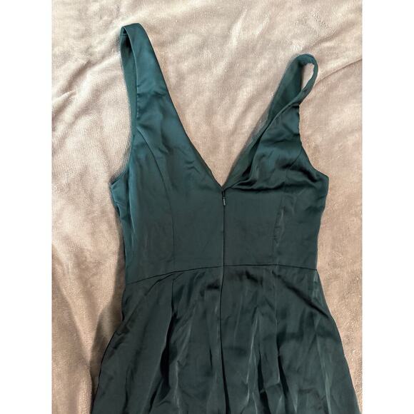 NWT After Regular Length Evergreen Dress Satin Faux Wrap Gown - Picture 9 of 10